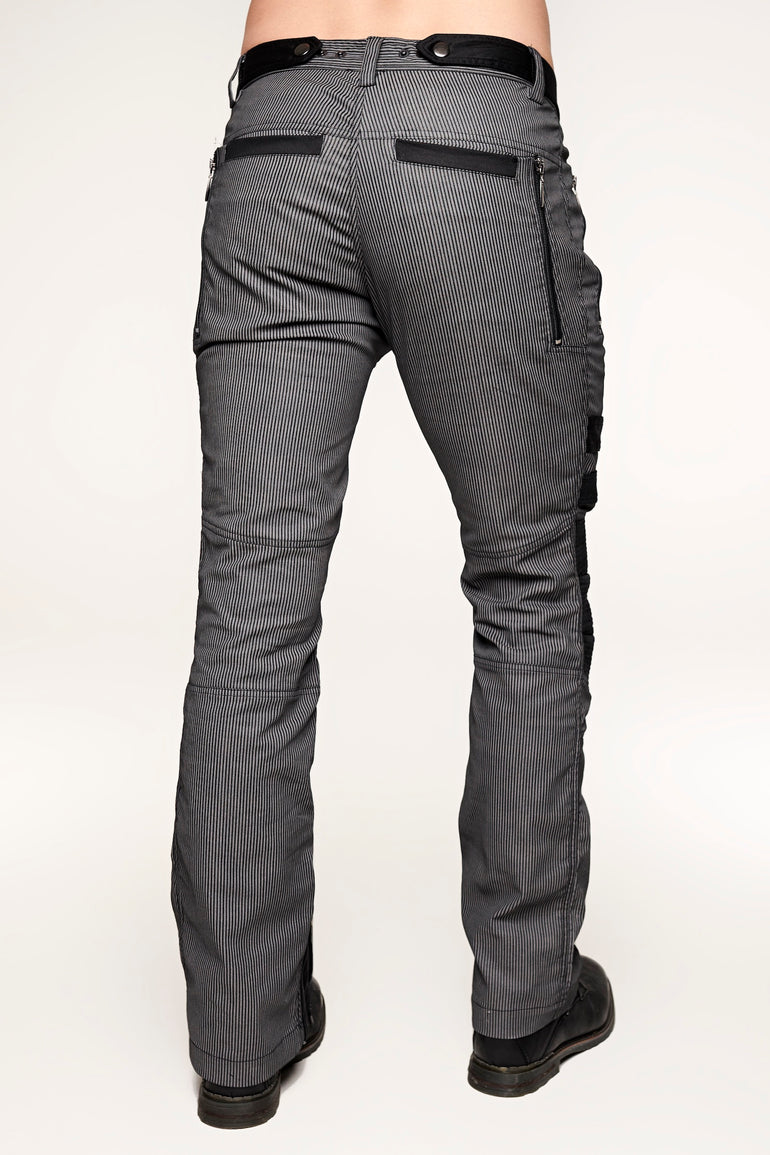 Edge Snap Pants - Grey Stripe