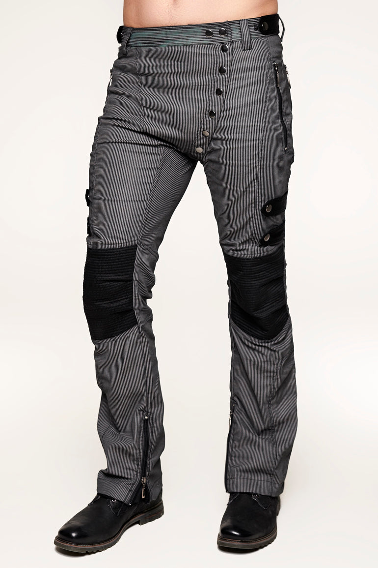 Edge Snap Pants - Grey Stripe