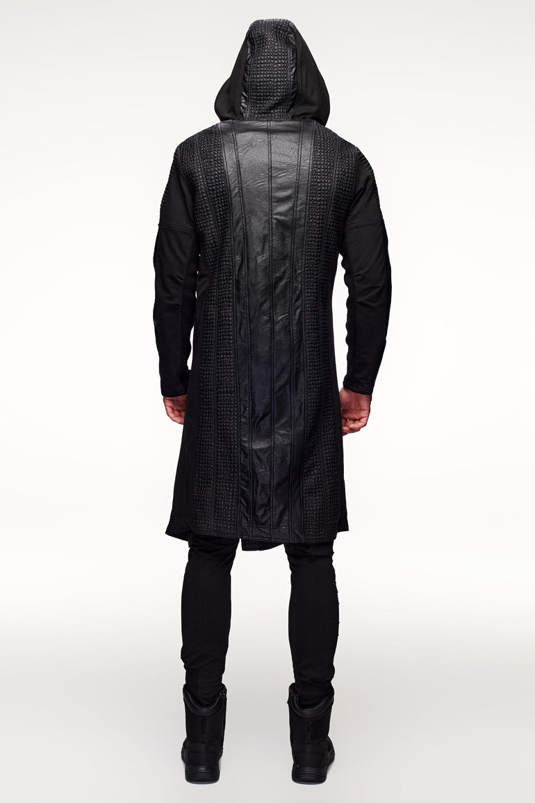 Pollux Trench Leather Coat - Black