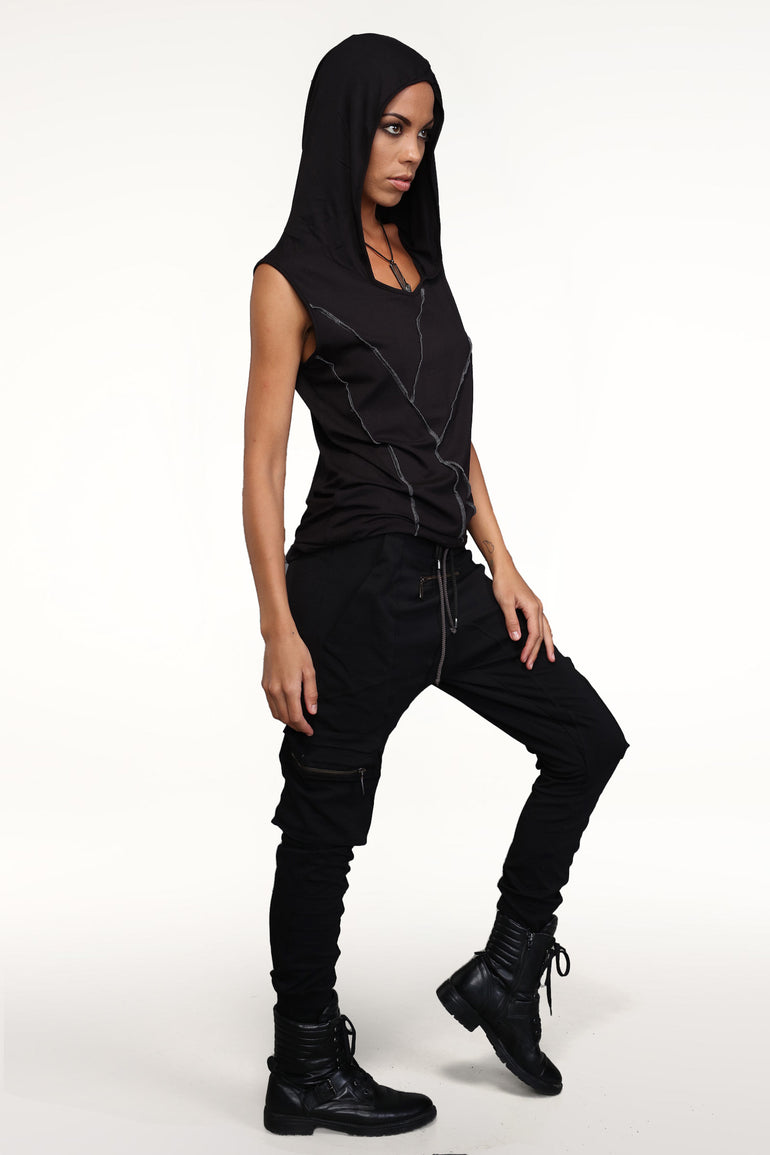 Lucidity Hooded Tank Woman - Black